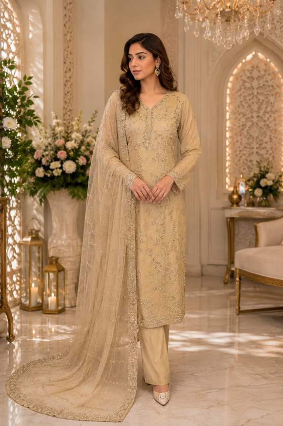 Ivory Luxe – Lama Silk Ensemble