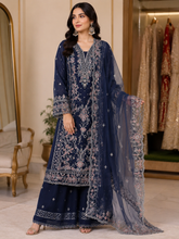 Luxury Organza 3-Piece Suit with Palazzo