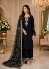 Noir Elegance – Soft Silk Farshi Set
