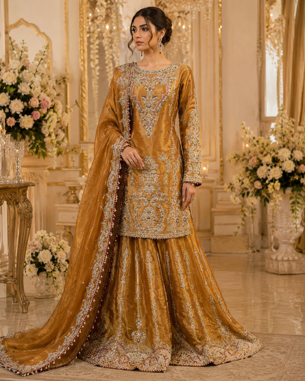 Amber Royale – Sheesha Silk Gharara Set