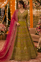 Noor-e-Olive Organza Set