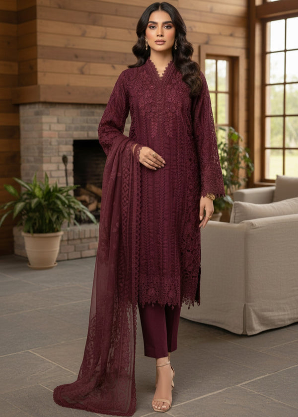 Maroon Organza Kurta set featured