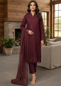 Maroon Organza Kurta set featured — 1