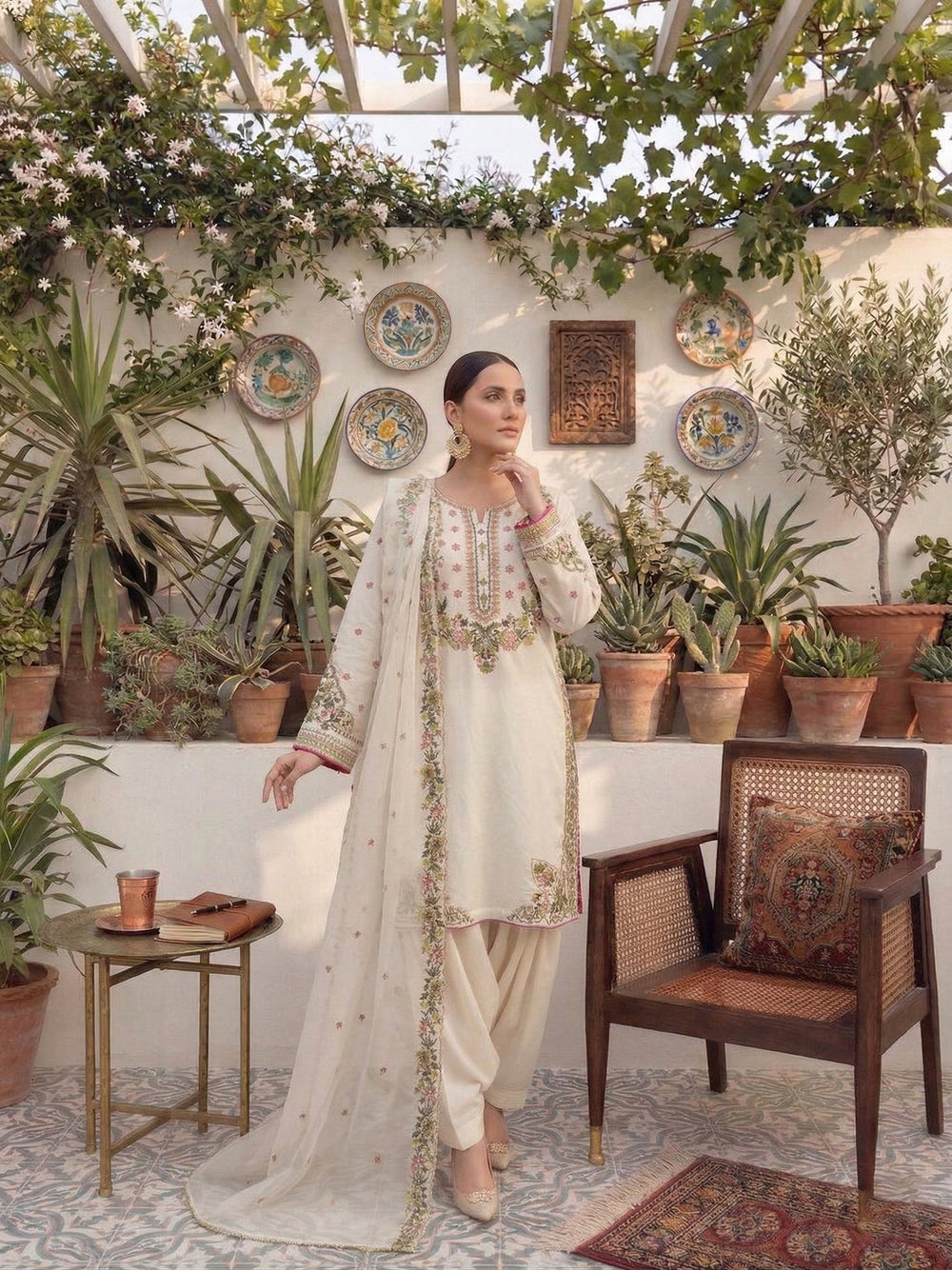 AR 4028 White- Farshi Ethnic