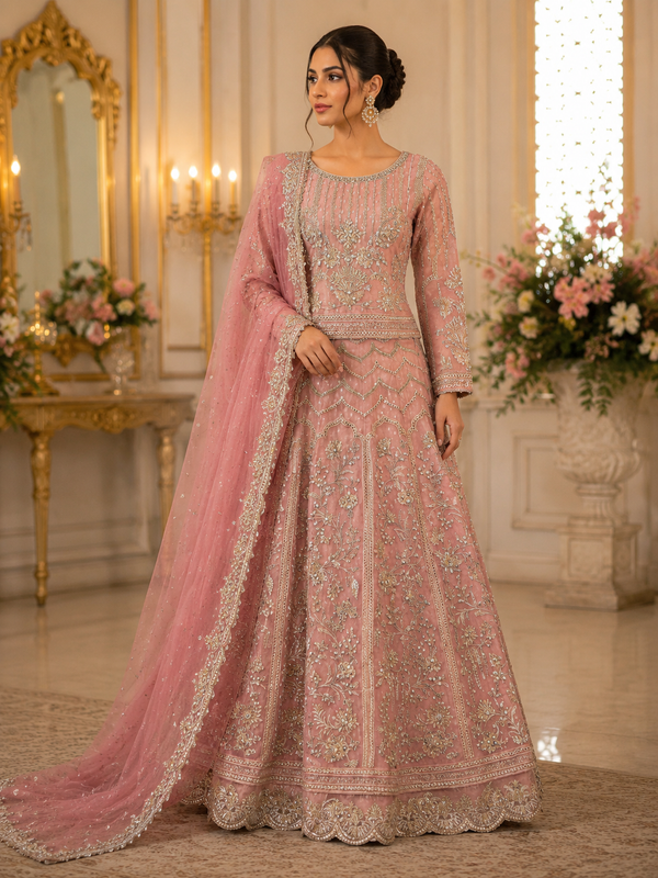 Pink Blossom – Organza Lehenga Set