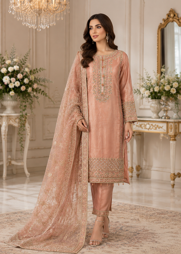 Organza 3-Piece Suit-pink