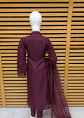 Maroon Organza Kurta set featured — 4