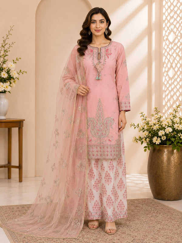 Ethnic Grace – 3 Piece Farshi Shalwar Set