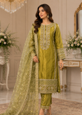Organza 3-Piece Suit-Mehndi — 1
