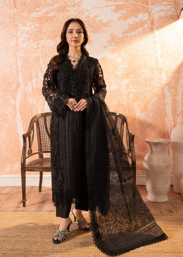 Black Organza Kurta Set