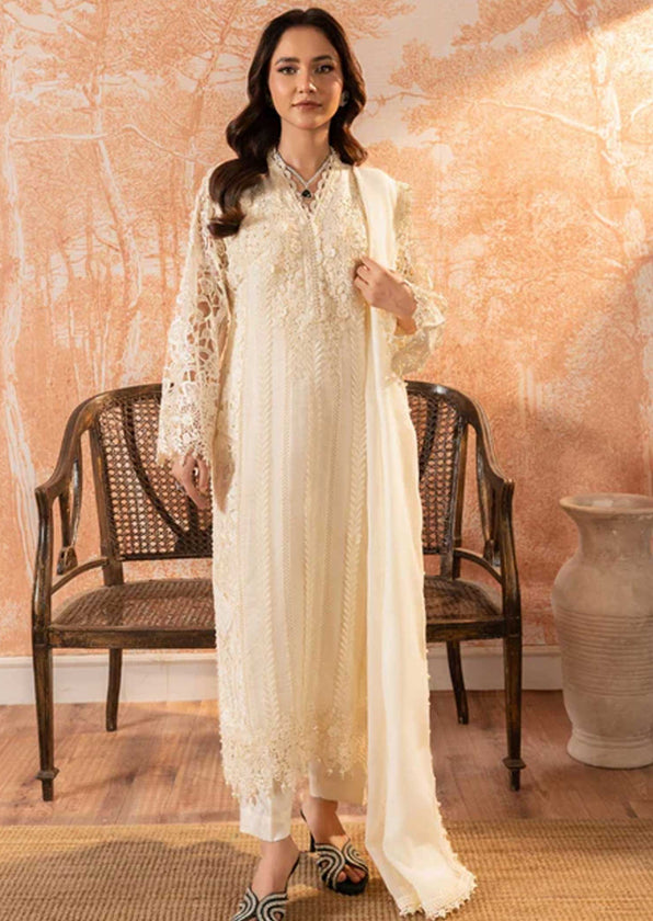 Pearl white Organza Kurta Set