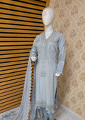 chiffon kurta set in light blue featuring 3-piece design — 5