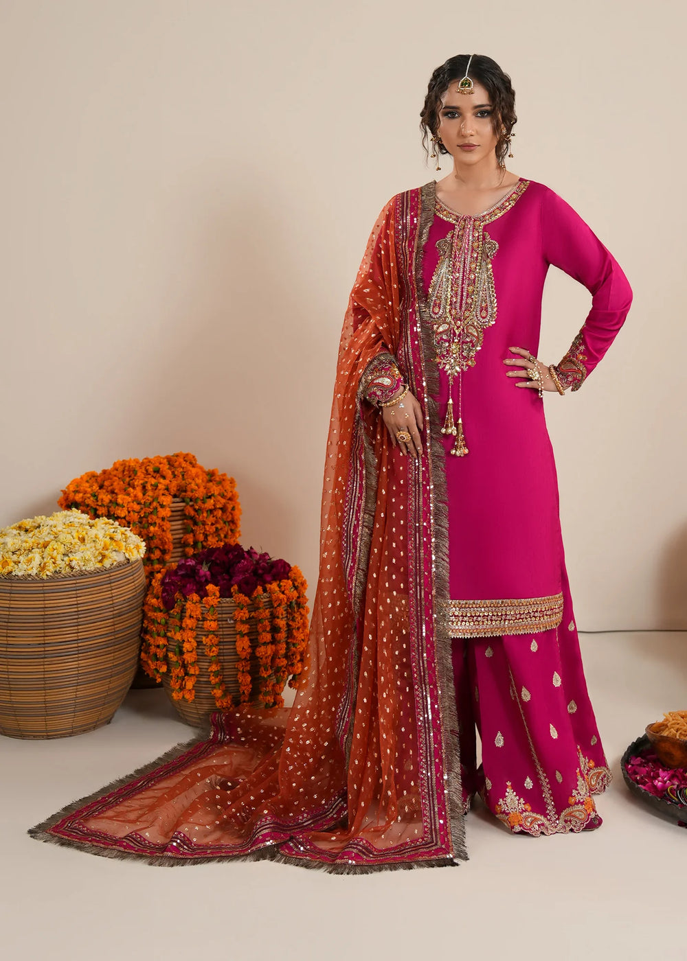 Fuchsia Silk Elegance