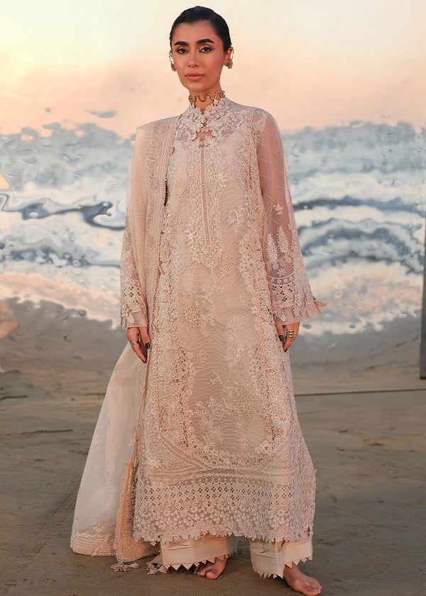 Qalamkar – Baby Pink Chikankari 3 Piece Suit