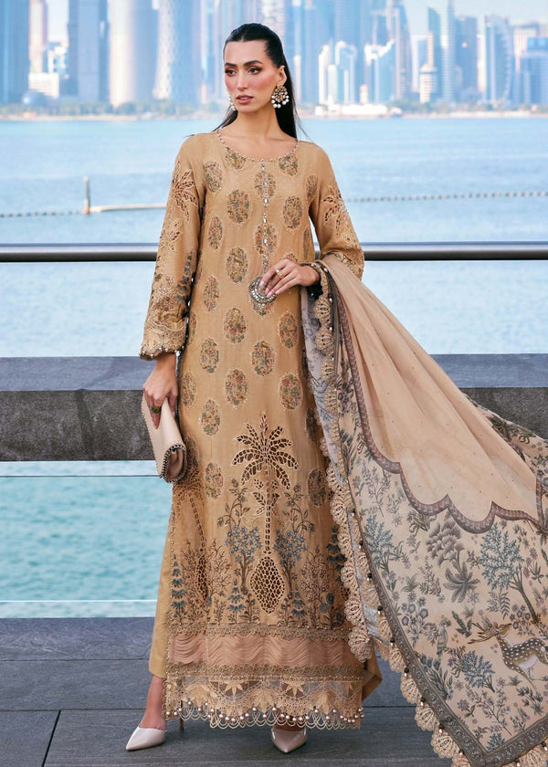Maria B Luxury Lawn – Mustard 3 Piece Suit
