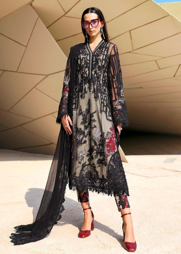 Maria B Luxury Lawn – Black Embroidered Suit -MBLL#07B