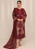 Maria B Inspired – Maroon Chikankari Suit — 1