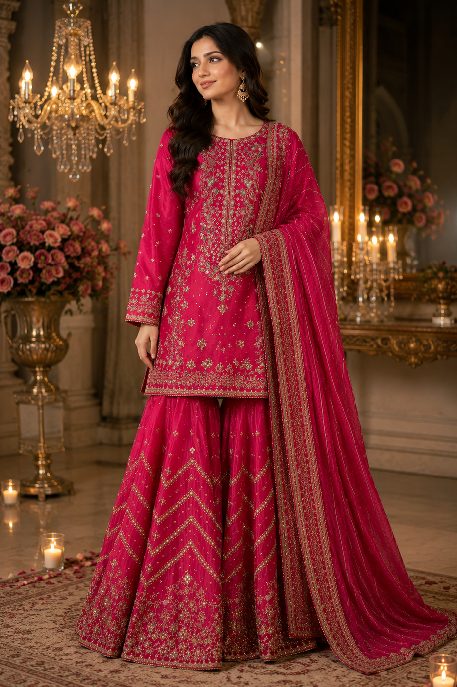 Luxury Shisha Silk Embroidered 3-Piece Suit