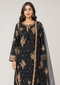 Midnight Black Embroidered Lawn 3-Piece Suit — 3