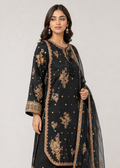 Midnight Black Embroidered Lawn 3-Piece Suit — 2