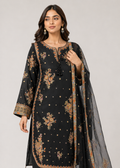 Midnight Black Embroidered Lawn 3-Piece Suit — 1