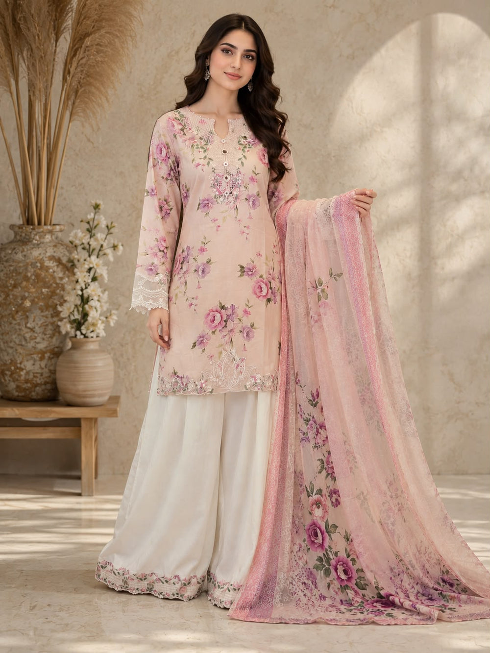 Luxury Ethnic Lawn 3-Piece Suit