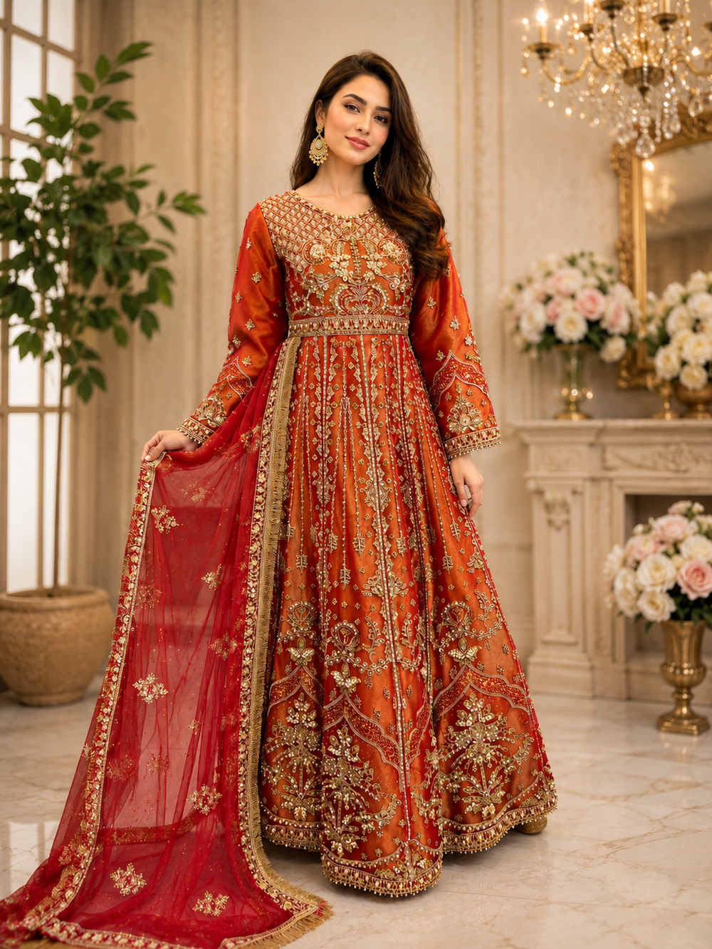 Elegant Net Maxi 3-Piece Suit