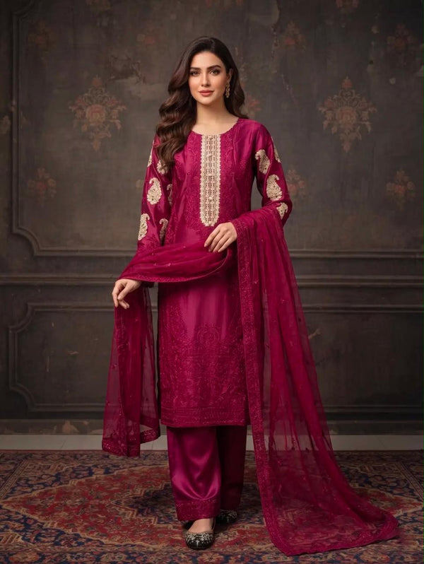 Elegant Silk 3-Piece Suit