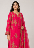 Hot Pink Embroidered Lawn 3-Piece Suit — 2