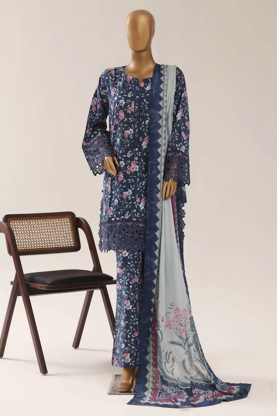 SadaBahar Summer Blue  Embroidered Lawn Suit
