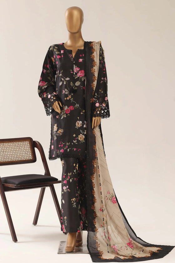 SadaBahar Summer Black Embroidered Lawn Suit
